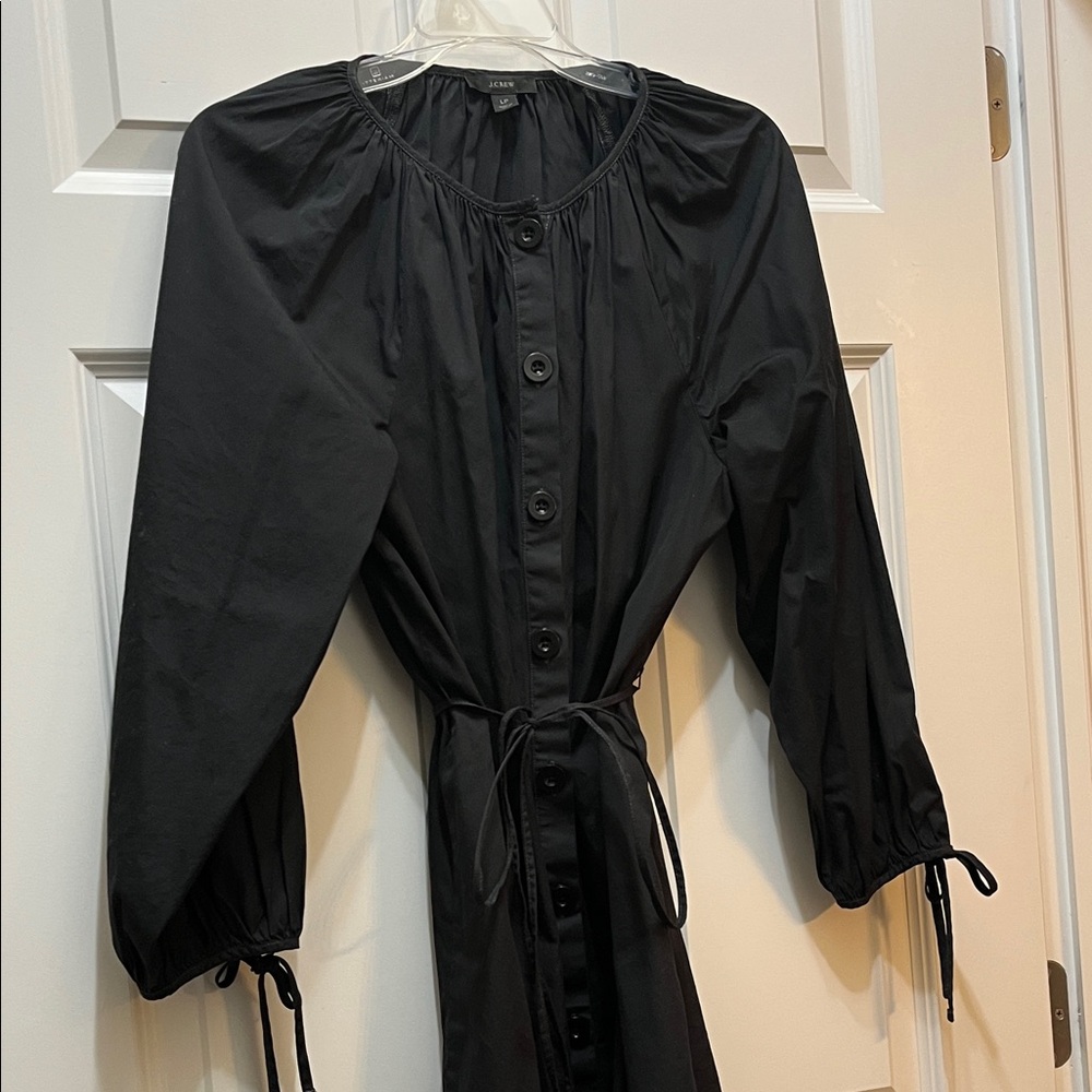 J Crew Black Button-Down Dress